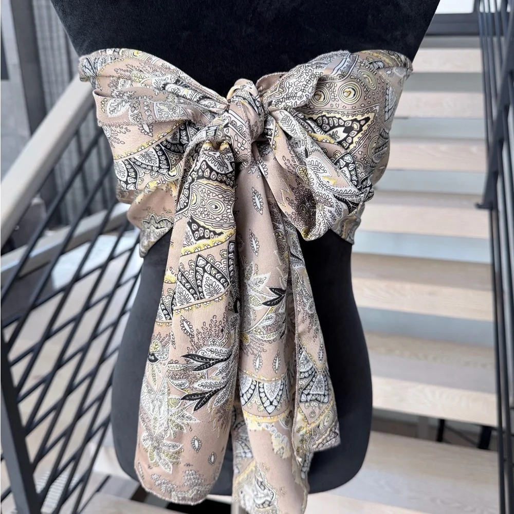 New Boho Y2K Bandana Paisley Print Scarf Top one size